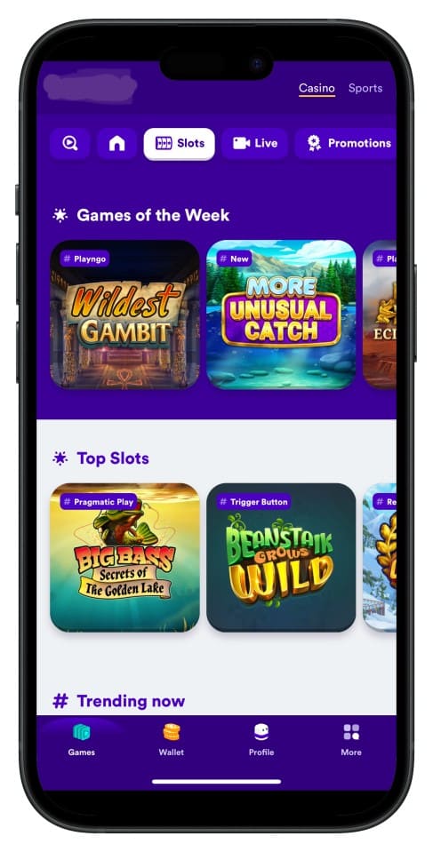 Screenshot showing cv444 bet App interface with intuitive menus and game choices